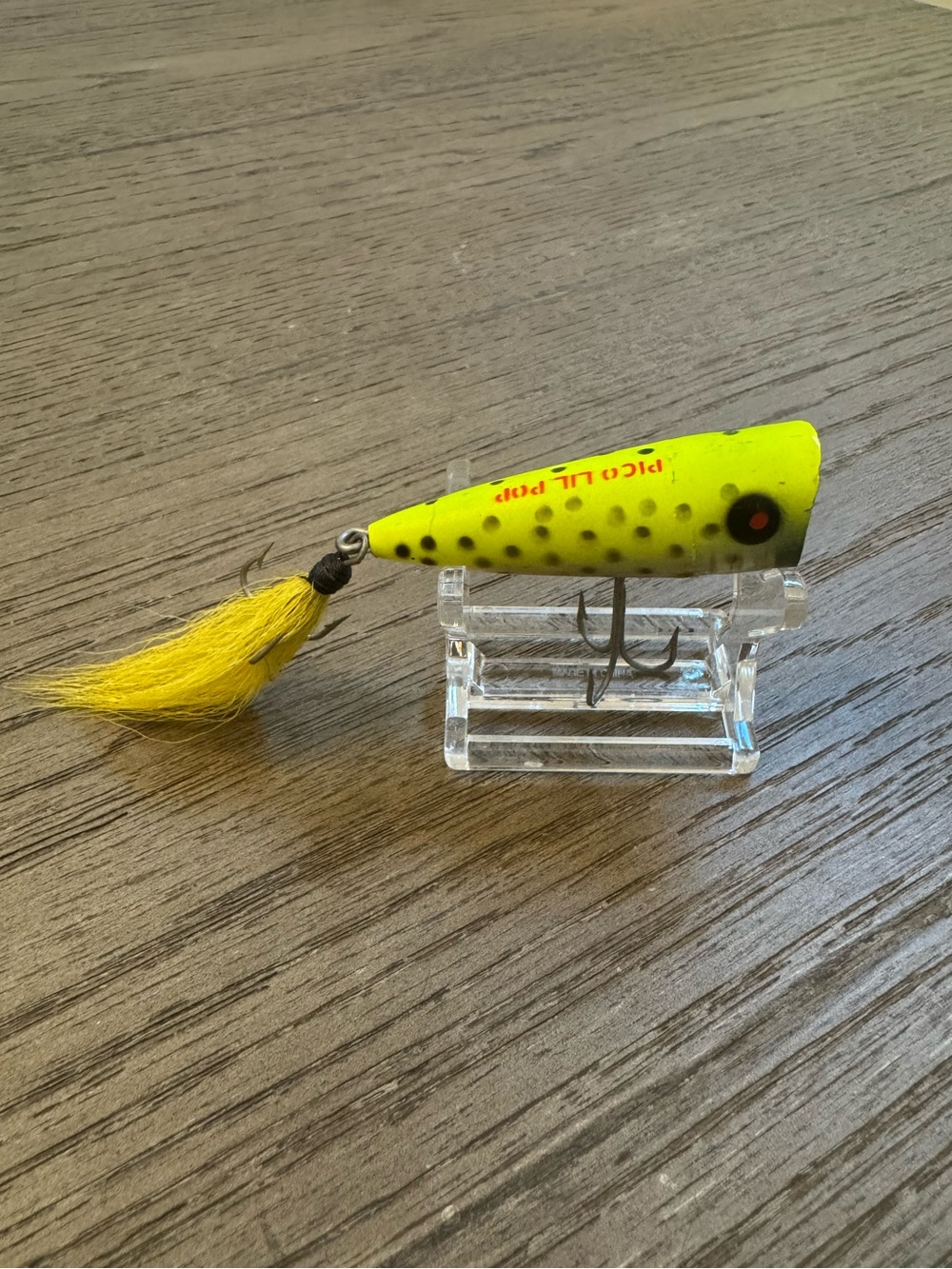 Vintage Heddon Pico Lil Pop Green With Black Spots